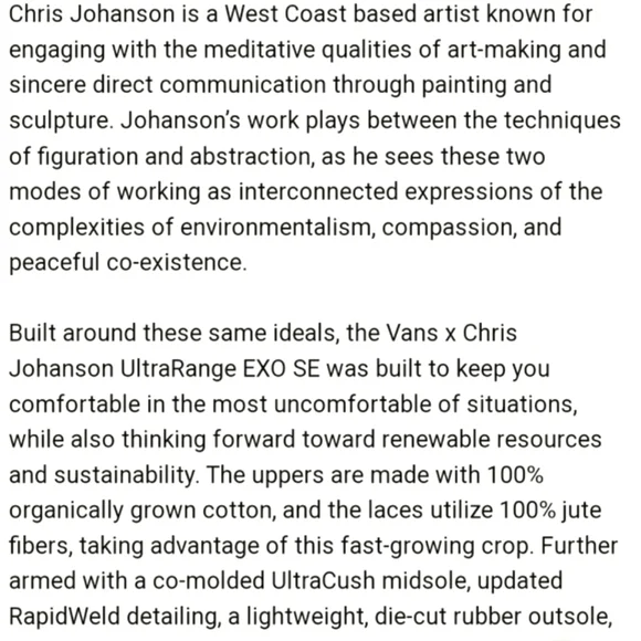 Vans Shoes Special Edition Chris Johanson Eco Ultra Range Exo Sneakers 6.5 - Picture 6 of 15